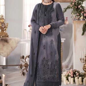 Elegant Long Sleeve Embroidered Dress by Asim jofa